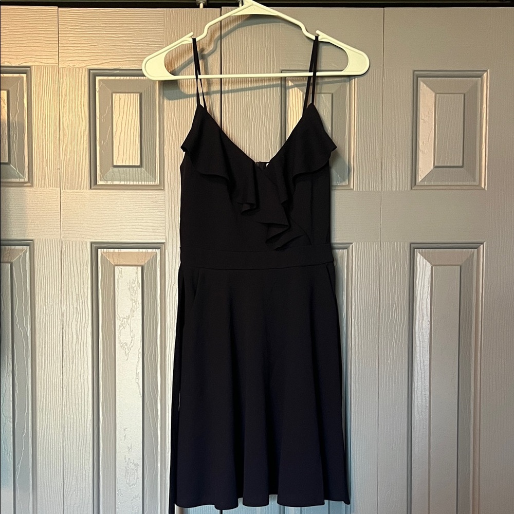 Women’s navy blue Ruffle-Front Spaghetti Strap Dress